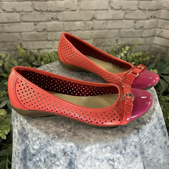 Croft & Barrow Sole(Sense)Ability Pink & Peach Punchout Ballet Flats WMS 7.5M💖 - Picture 8 of 8